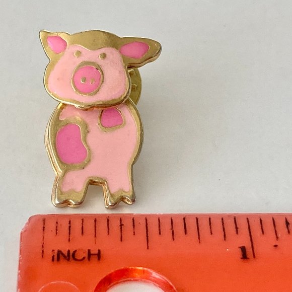 Vintage Articulated Pink Pig Lapel Pin Tie Tac Enamel Moving Head Estate Find - Picture 11 of 12